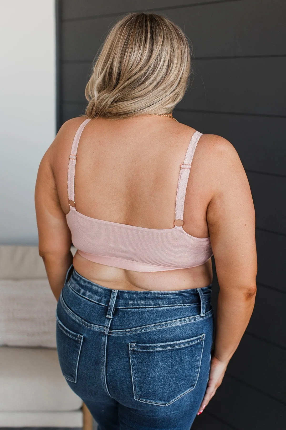 Desired Effect Lace Trimmed Bralette- Blush