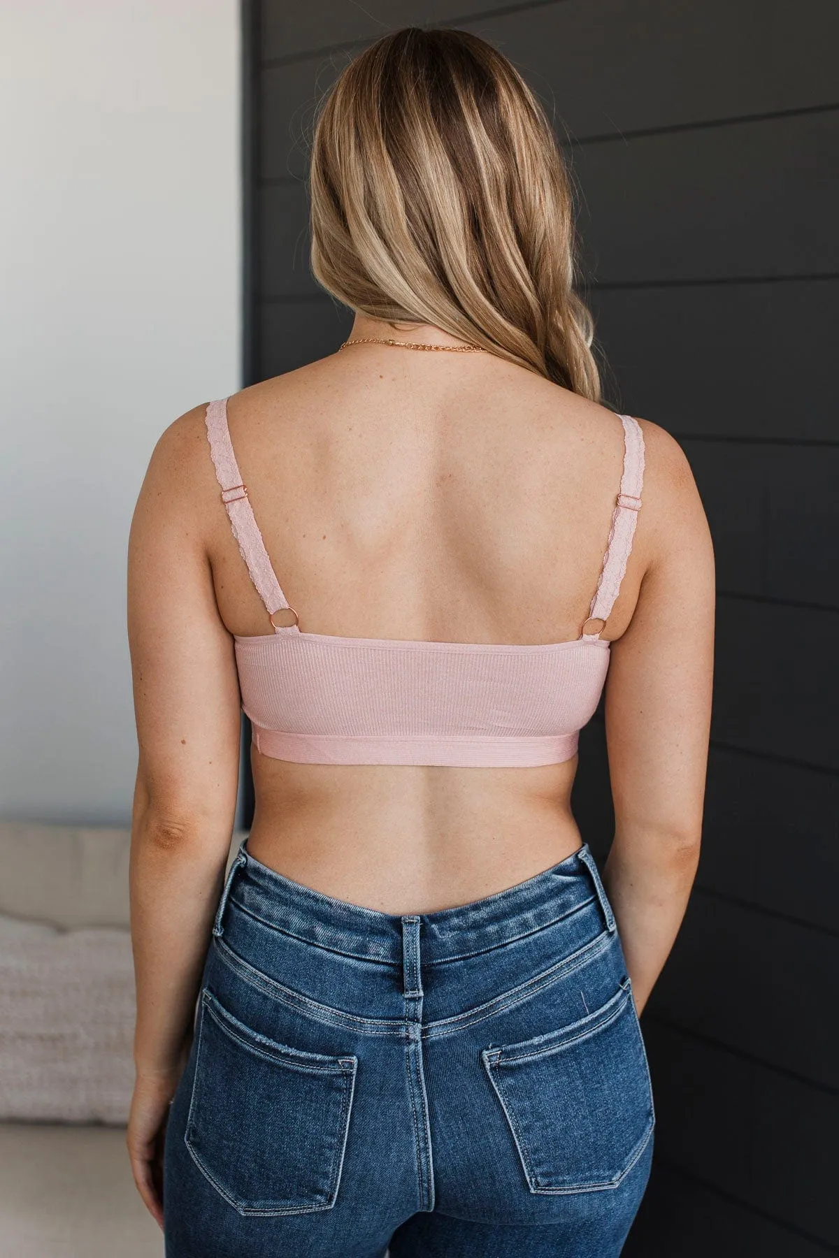 Desired Effect Lace Trimmed Bralette- Blush