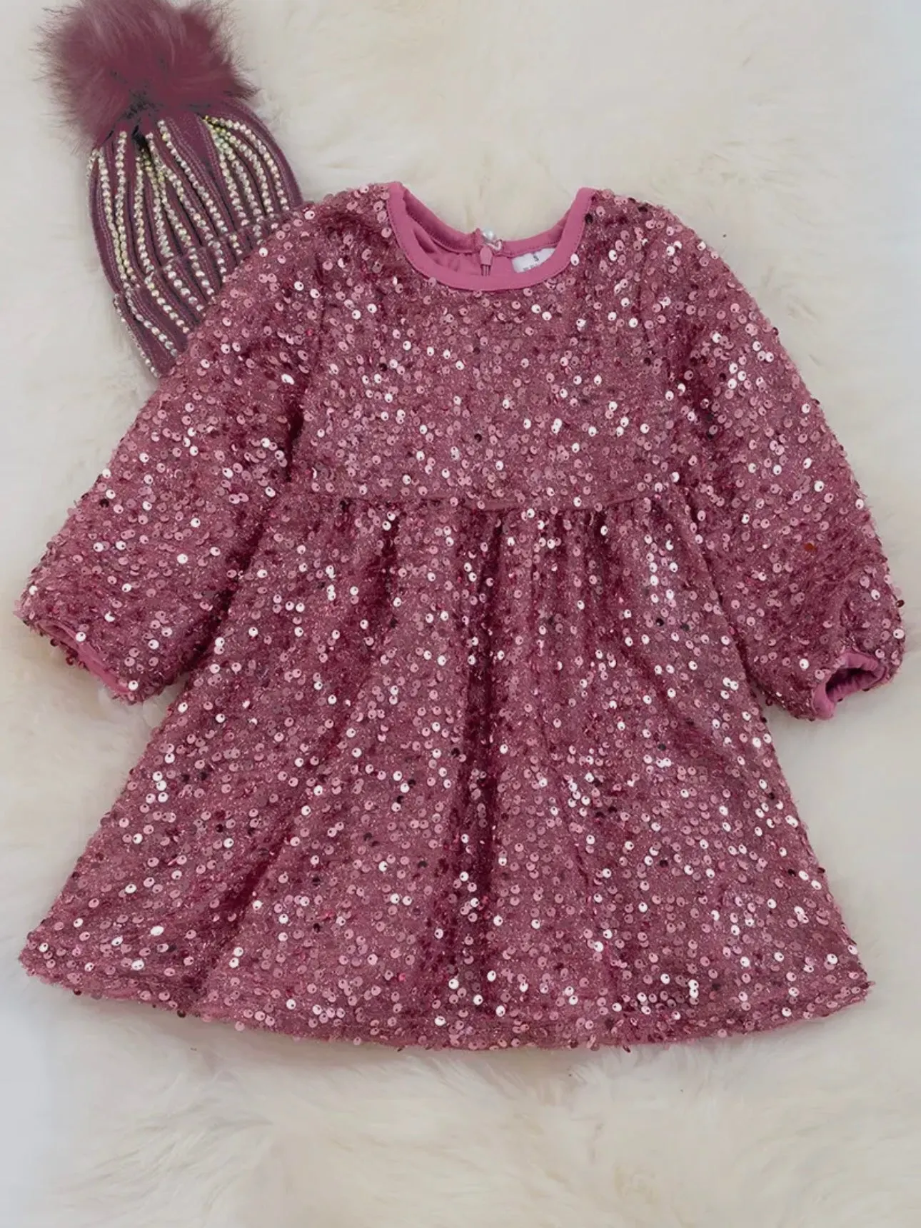 Diva Sequin Dress Kids: Rose