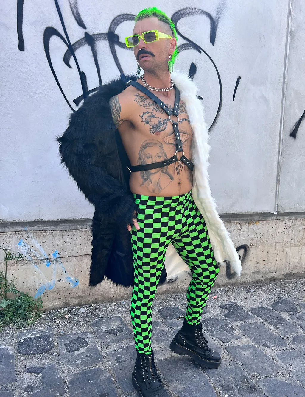 DOOF DADDY FAUX FUR JACKET - BLACK & WHITE ✰ MADE 4 U ✰