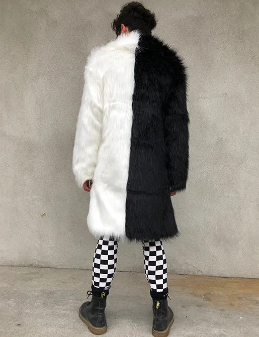DOOF DADDY FAUX FUR JACKET - BLACK & WHITE ✰ MADE 4 U ✰