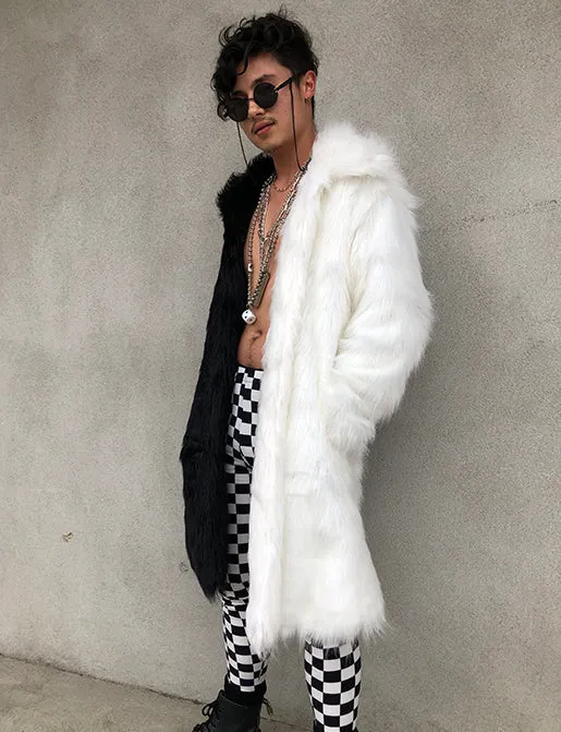 DOOF DADDY FAUX FUR JACKET - BLACK & WHITE ✰ MADE 4 U ✰