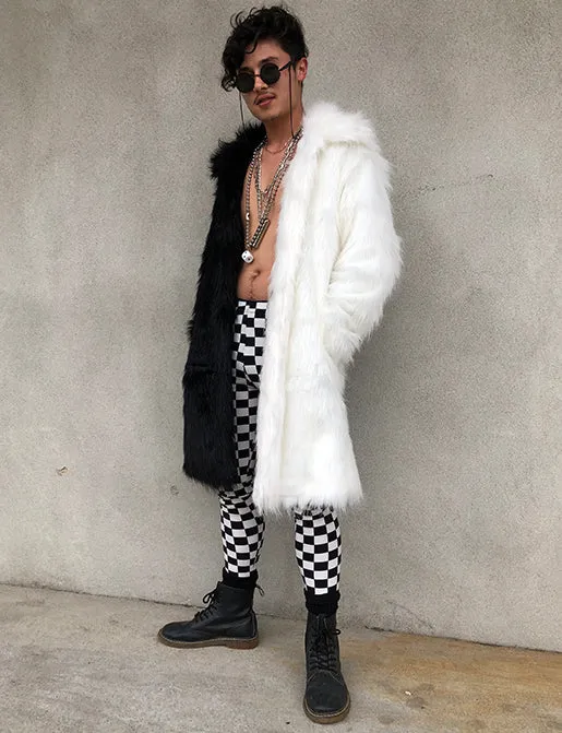 DOOF DADDY FAUX FUR JACKET - BLACK & WHITE ✰ MADE 4 U ✰