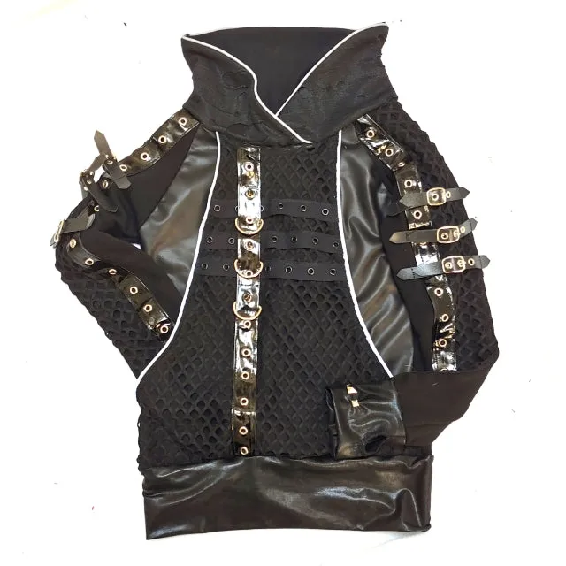 Edward Jacket Black Vegan Leather Unisex Top