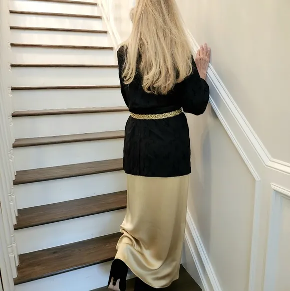 Eileen Fisher Black Open Sparkling Round Neck Evening Jacket, Small, $63