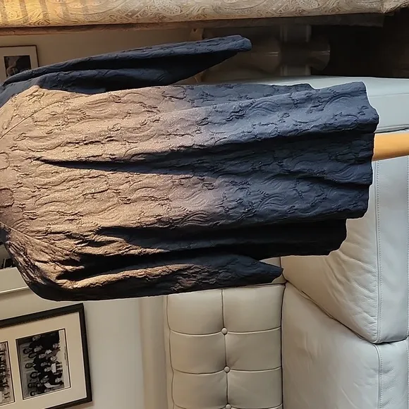 Eileen Fisher Black Open Sparkling Round Neck Evening Jacket, Small, $63