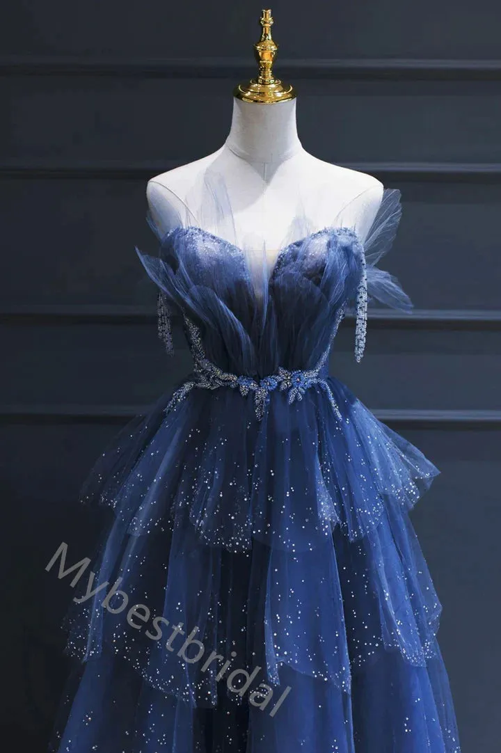 Elegant Sweetheart Sleeveless A-line Long Prom Dress,PDS11554