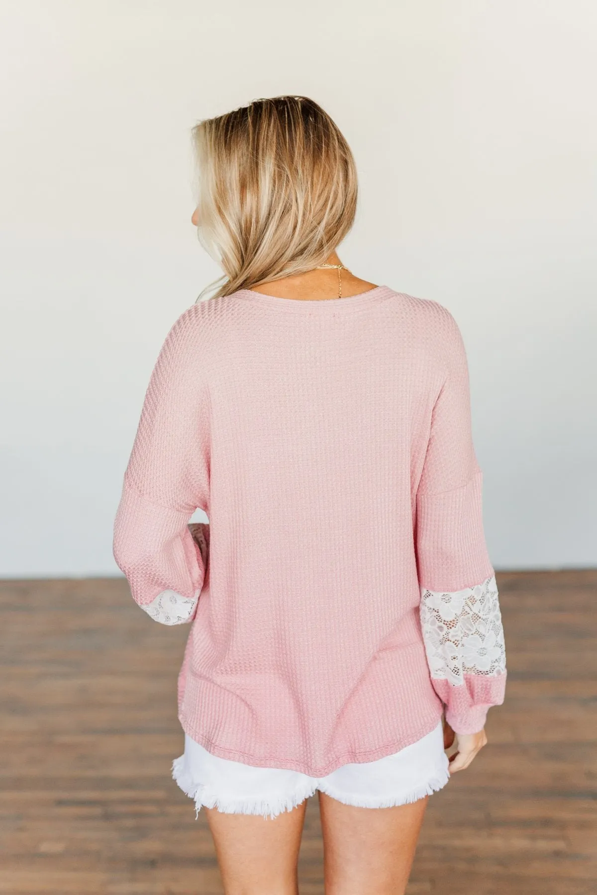 Every Moment Matters Knit Pocket Top- Soft Pink