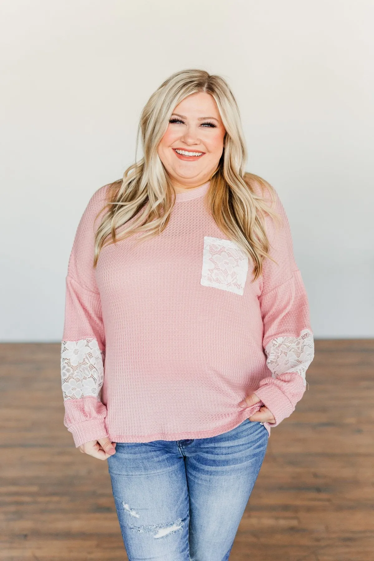 Every Moment Matters Knit Pocket Top- Soft Pink