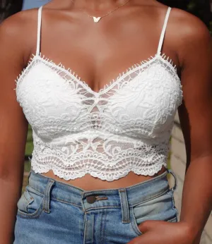 Everyday Lace Bralette Top(White)