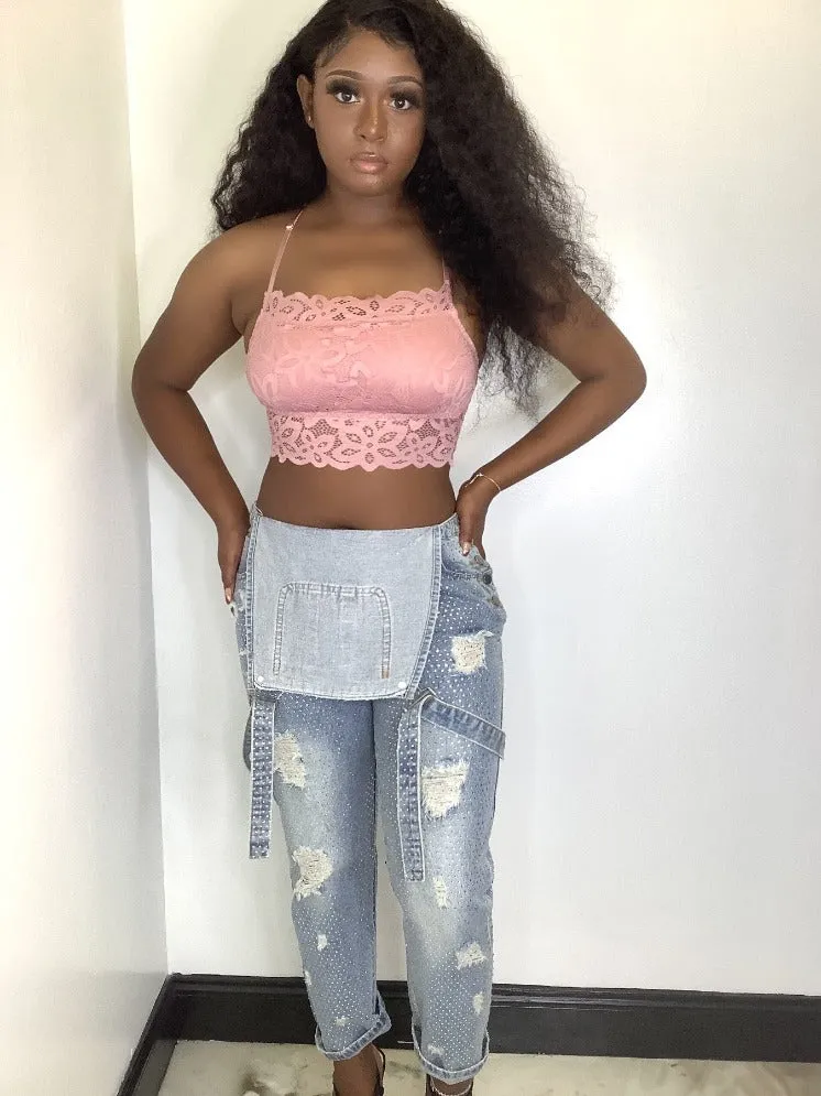 Everything Lace Crop Bralette - Mauve