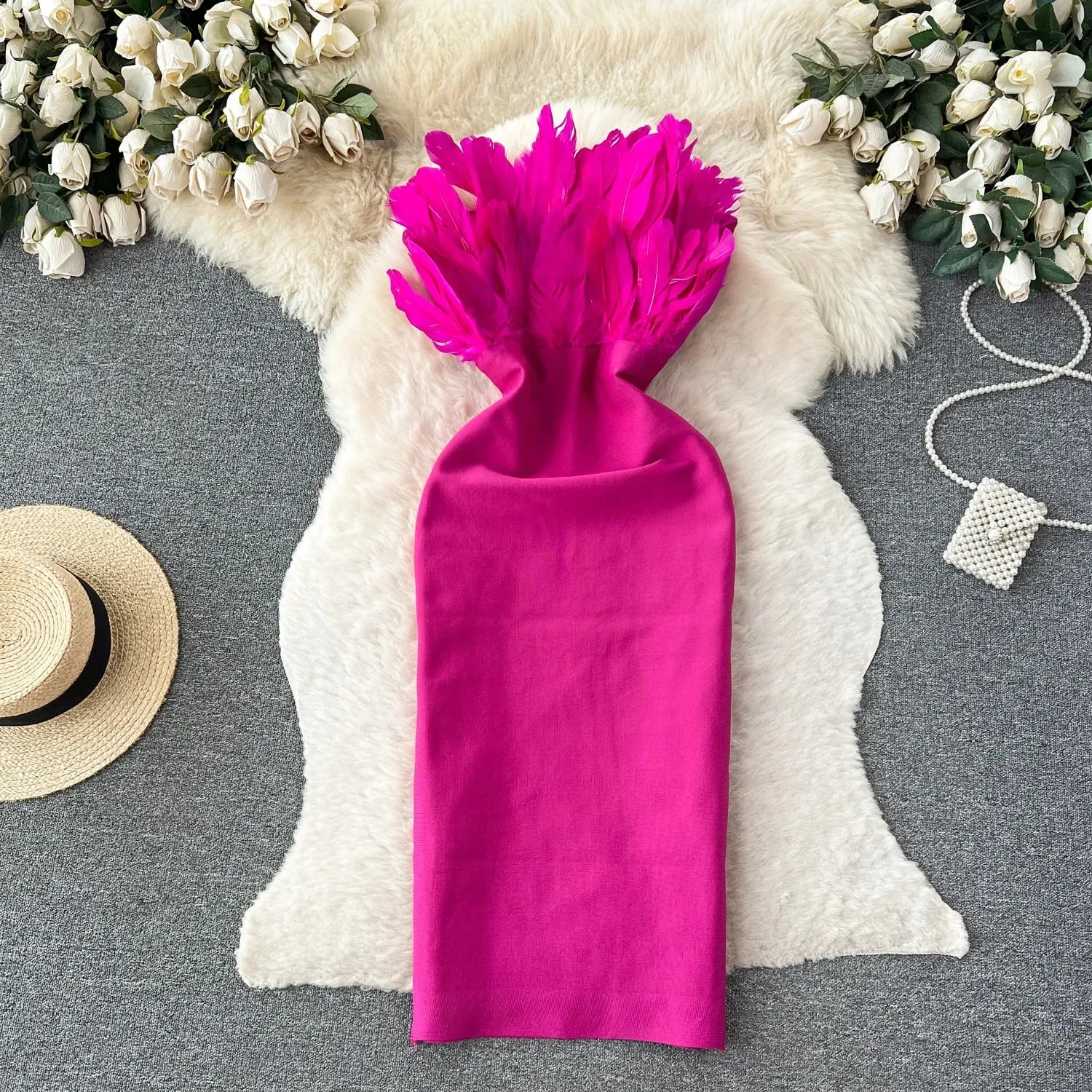 Fantasia Feather Bandage Dress