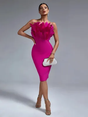 Fantasia Feather Bandage Dress