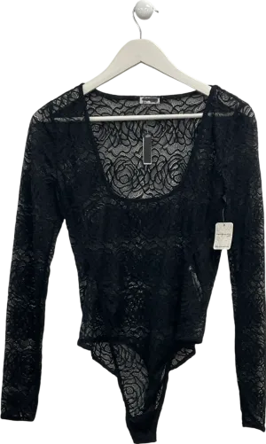 Free People Black Perfectly Fine Lace Bodysuit UK S