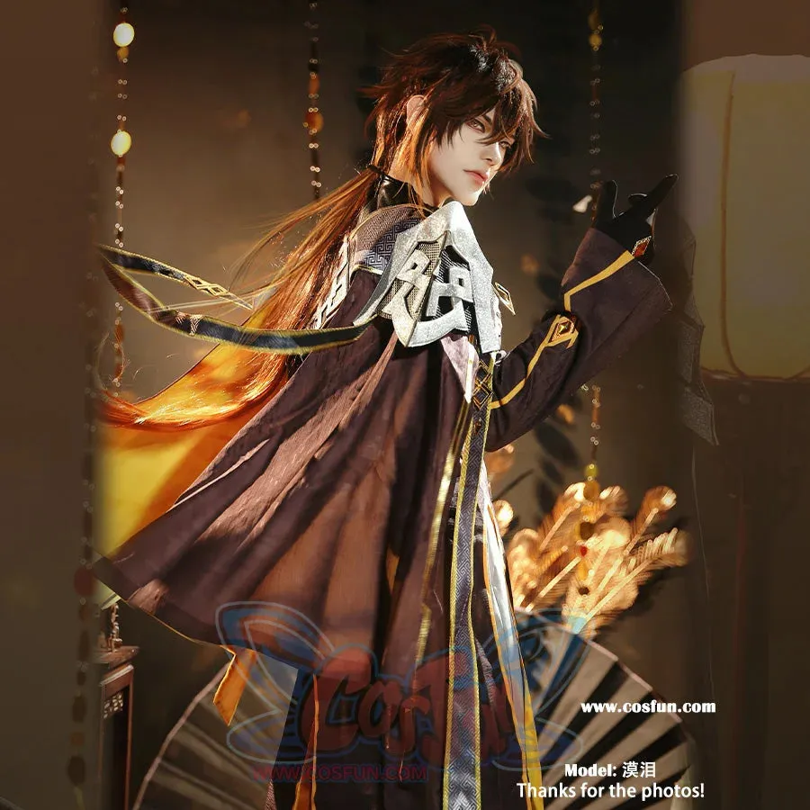Genshin Impact Morax Rex Lapis Zhongli Cosplay Costume C07433  A