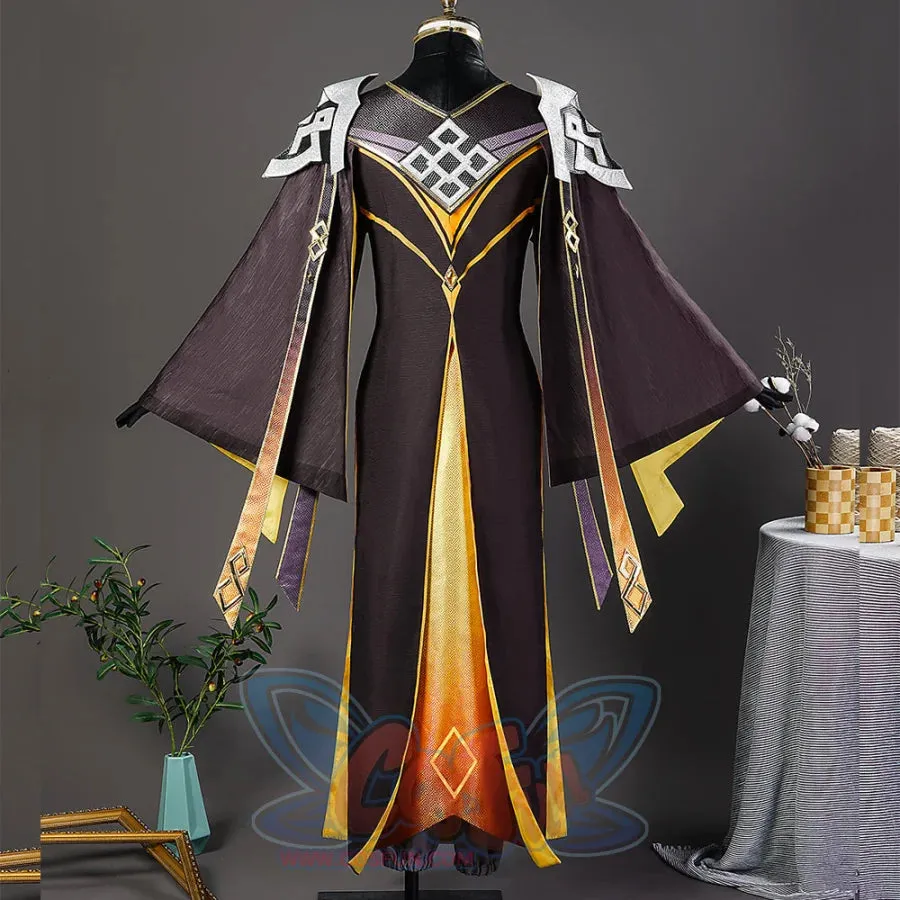 Genshin Impact Morax Rex Lapis Zhongli Cosplay Costume C07433  A