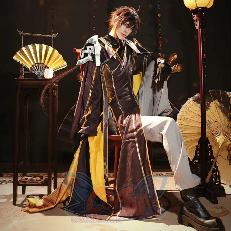 Genshin Impact Morax Rex Lapis Zhongli Cosplay Costume C07433  A