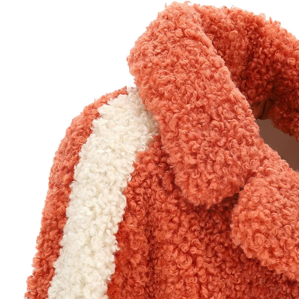 Girls Orange Synthetic Fur