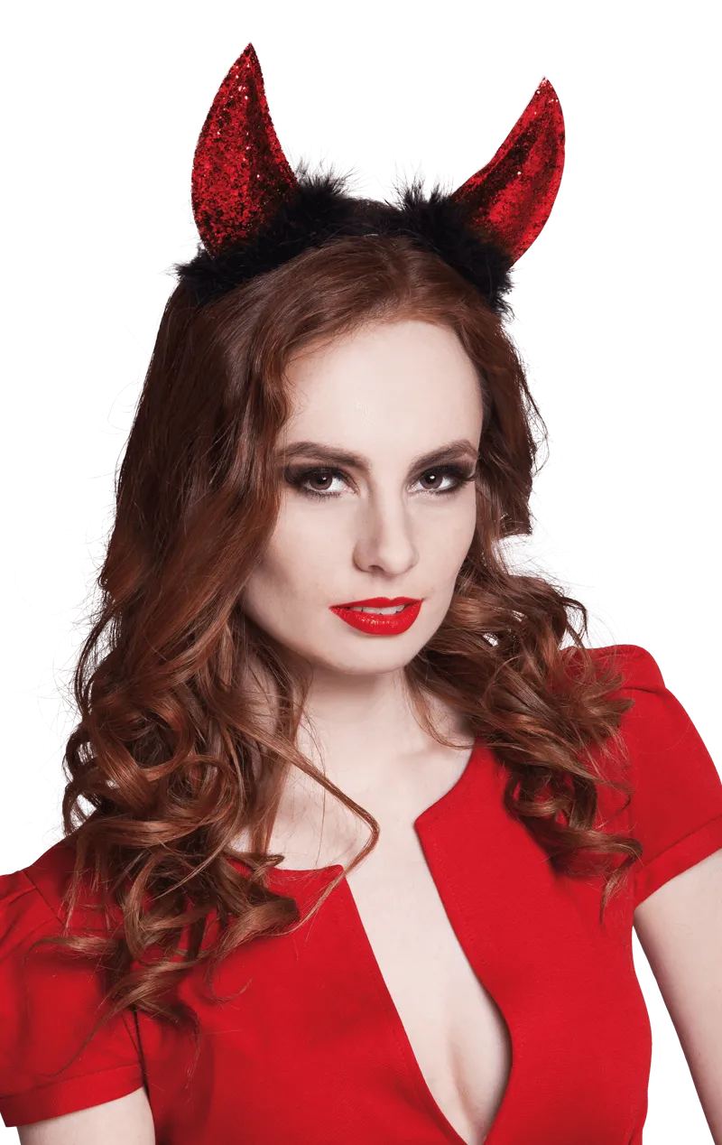 Glitter Devil Horns Headband