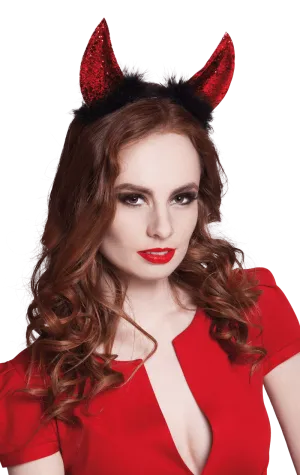 Glitter Devil Horns Headband