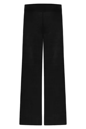 GLITTERED PANTS WITH SLIDS ON BOTH SIDES BLACK