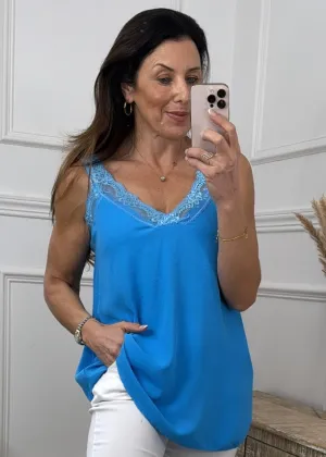Golda Blue Lace Trim Cami
