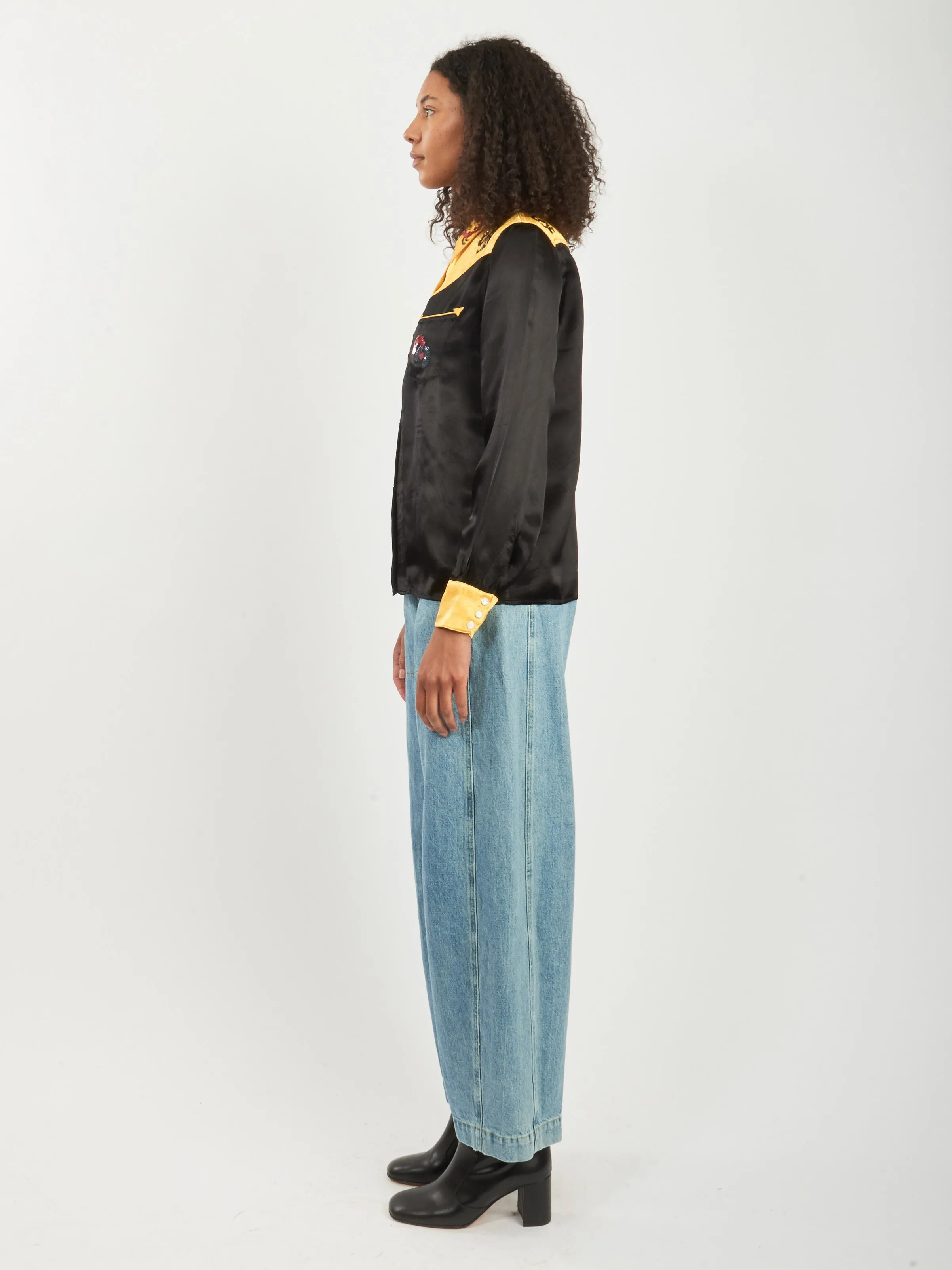 Gold/Black Sequin Rodeo Shirt