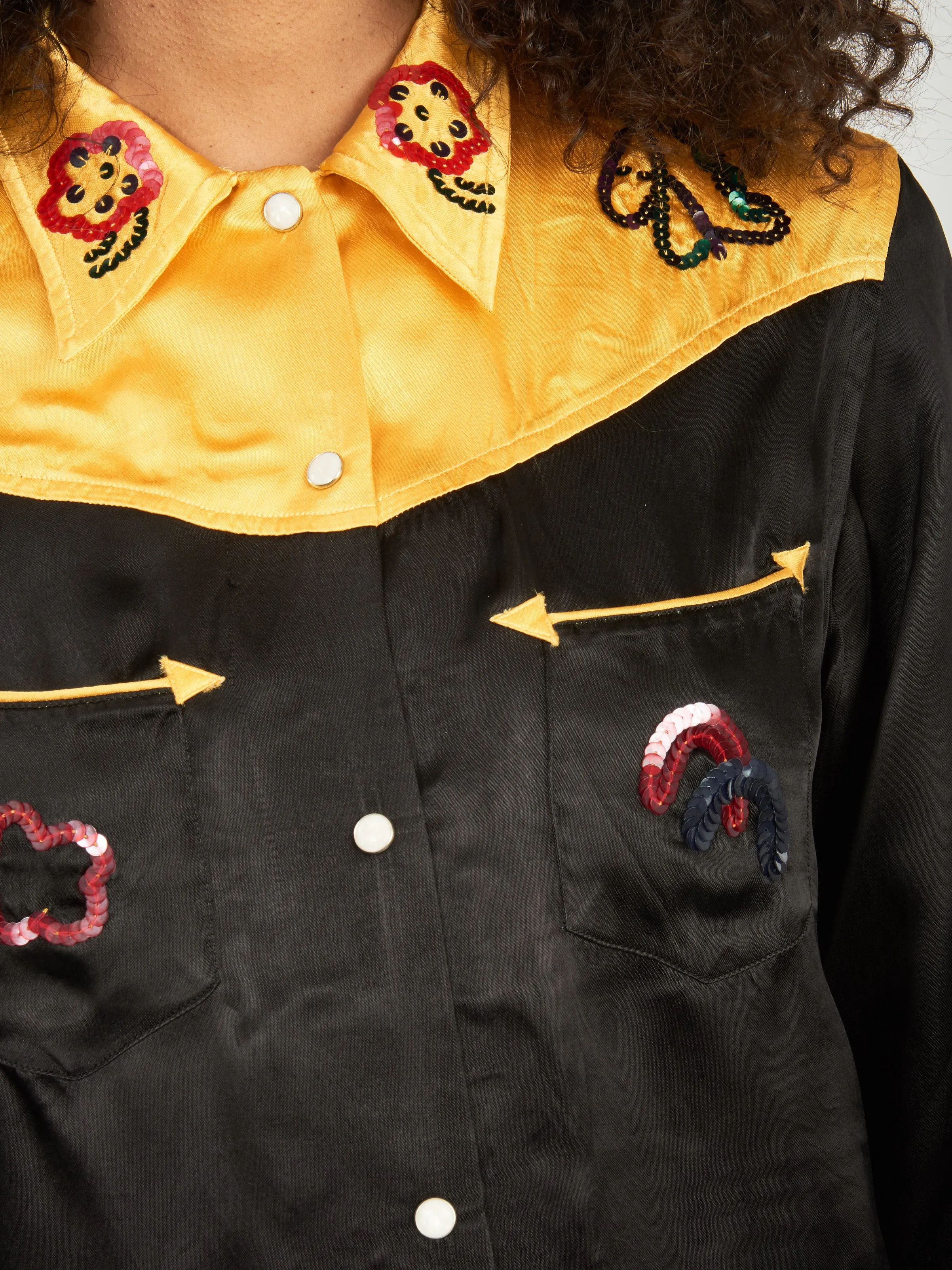Gold/Black Sequin Rodeo Shirt
