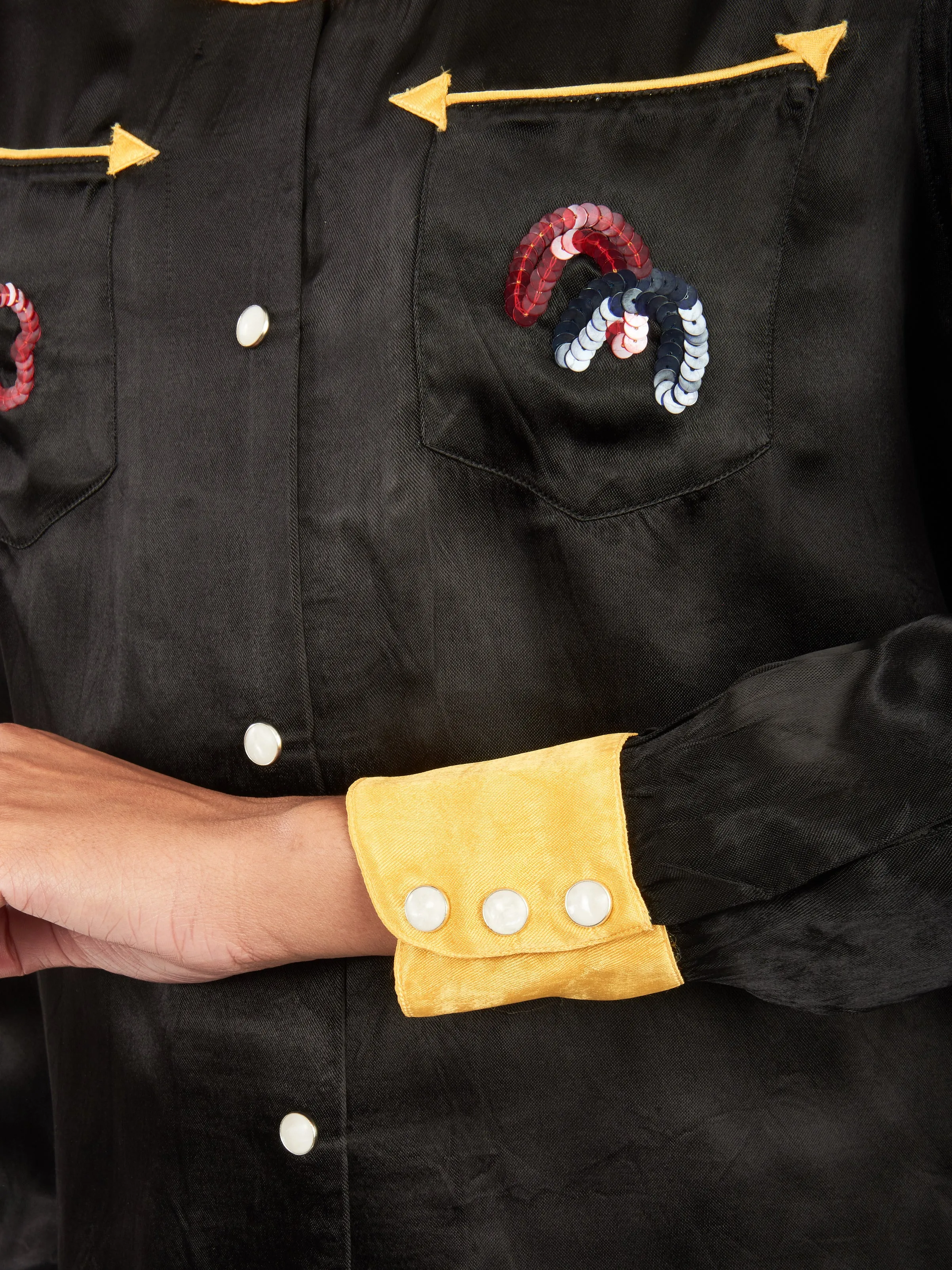Gold/Black Sequin Rodeo Shirt