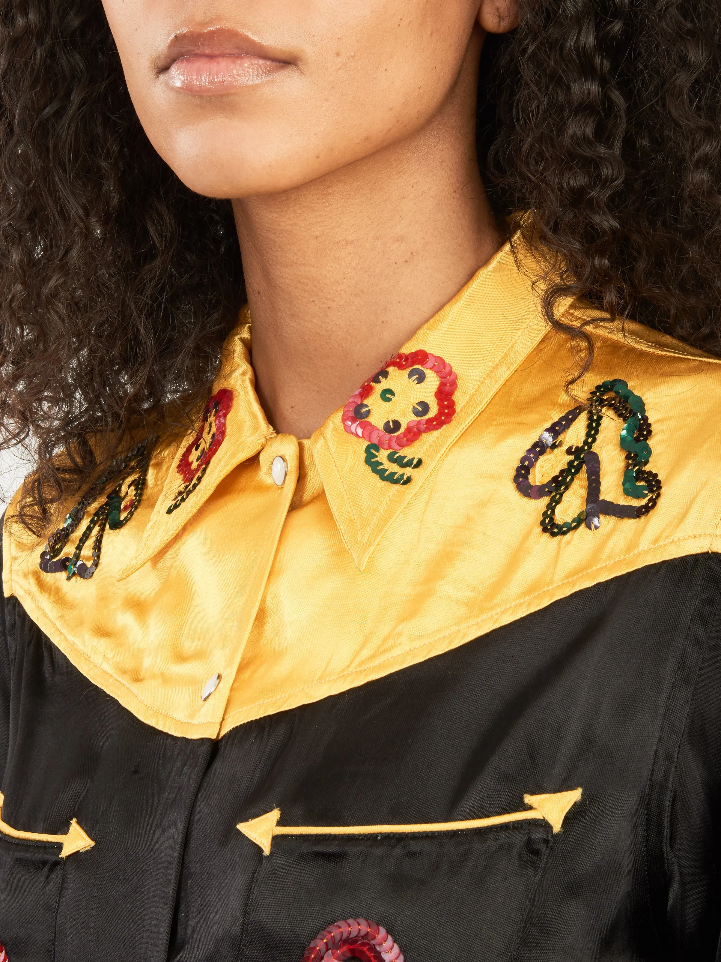 Gold/Black Sequin Rodeo Shirt
