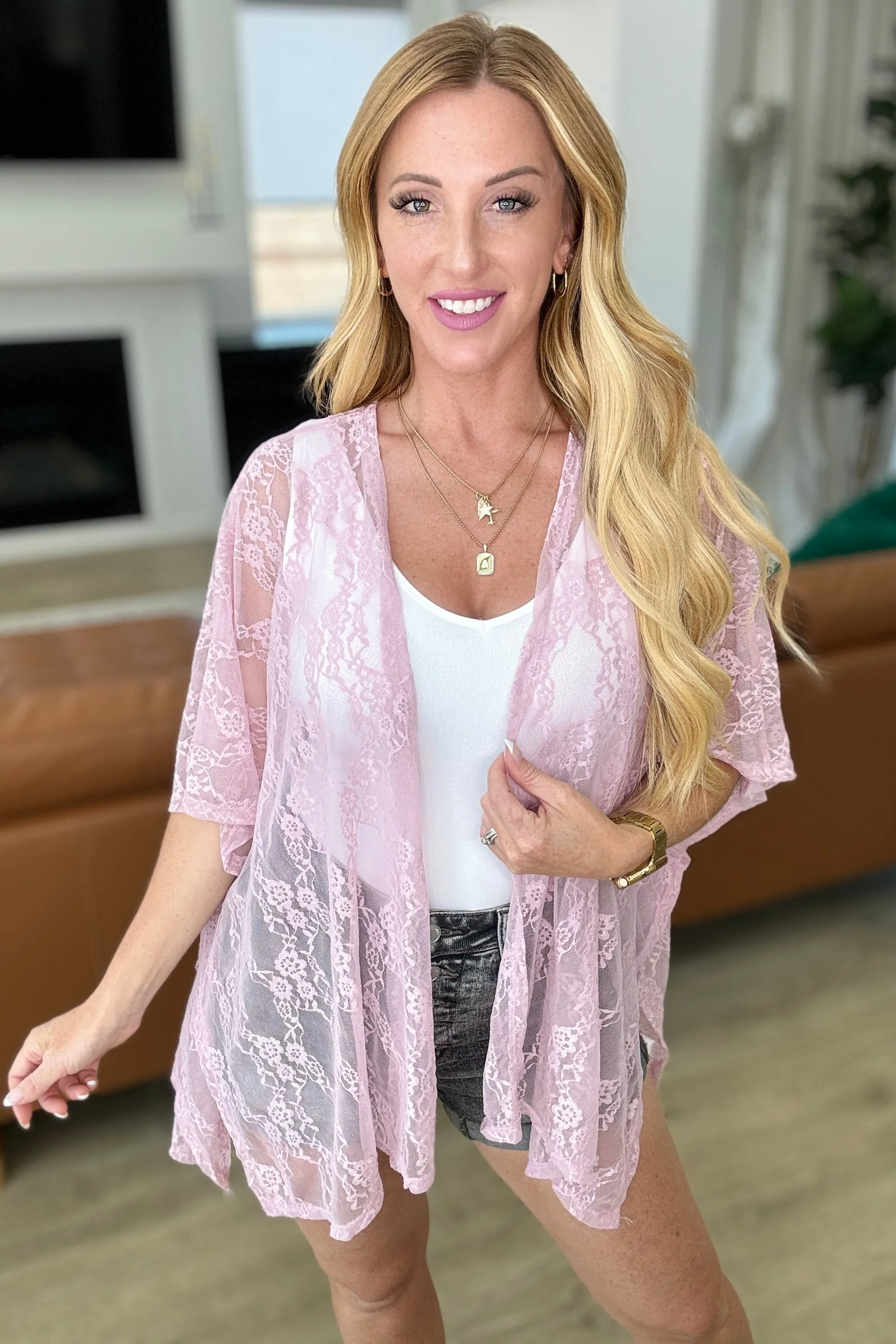 Good Days in Summer Lace Kimono- Mauve
