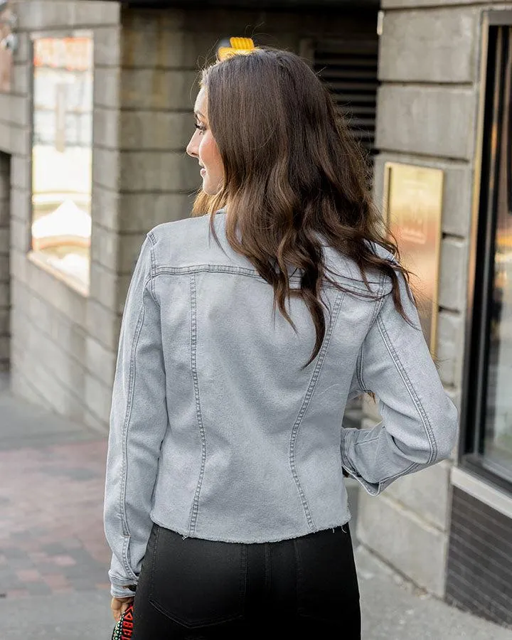 Grace & Lace Soft Wash Denim Jacket - Light-Wash