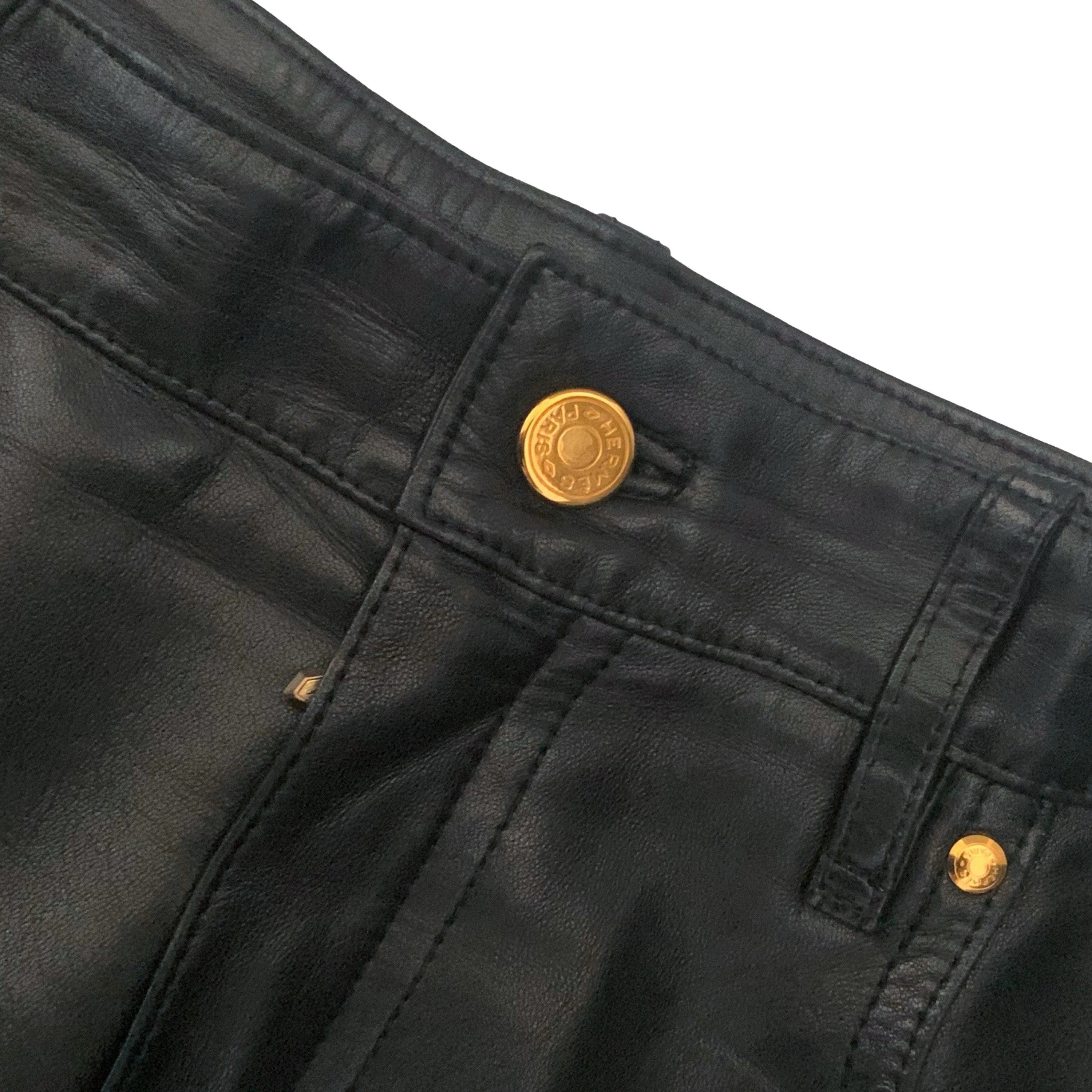 Hermes Black Leather Pants