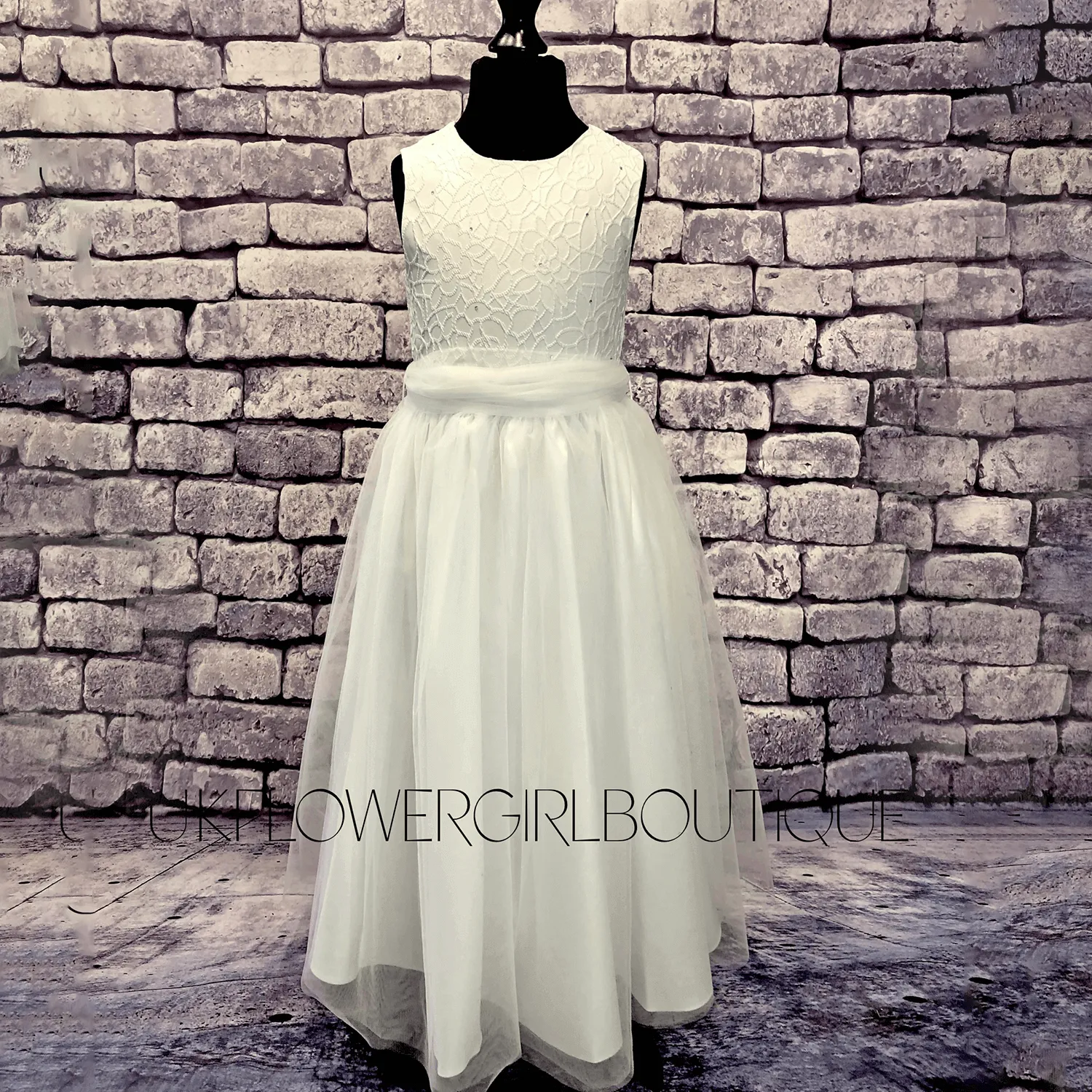 Isabella Flower Dress - White