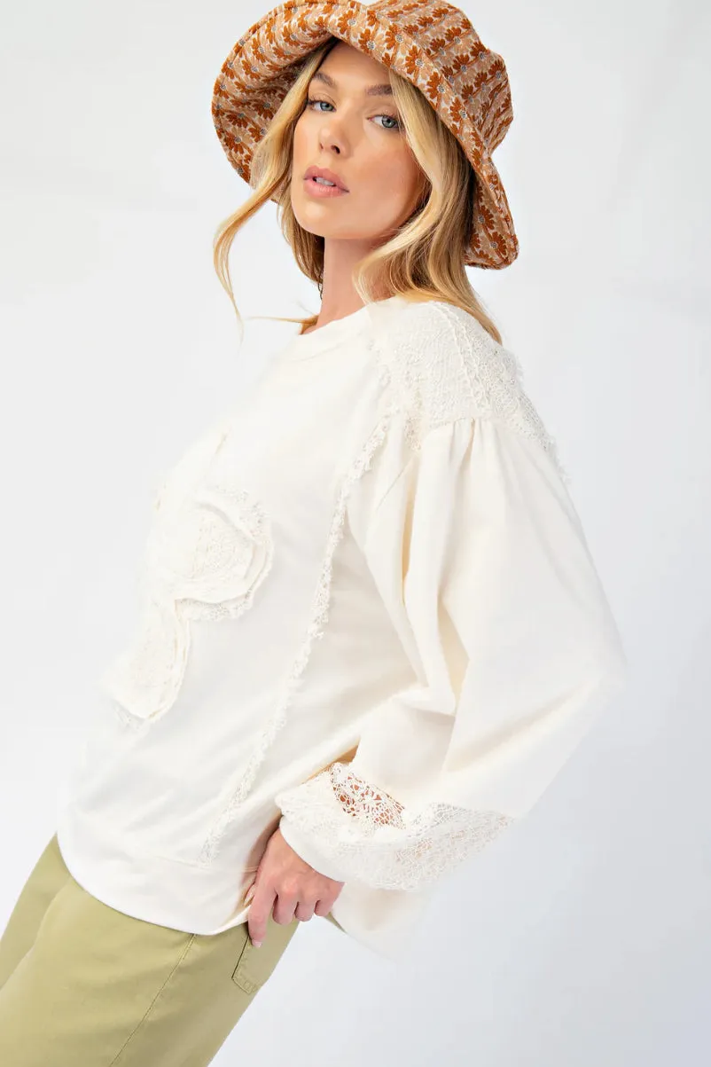 Ivory Daisy Lace Top