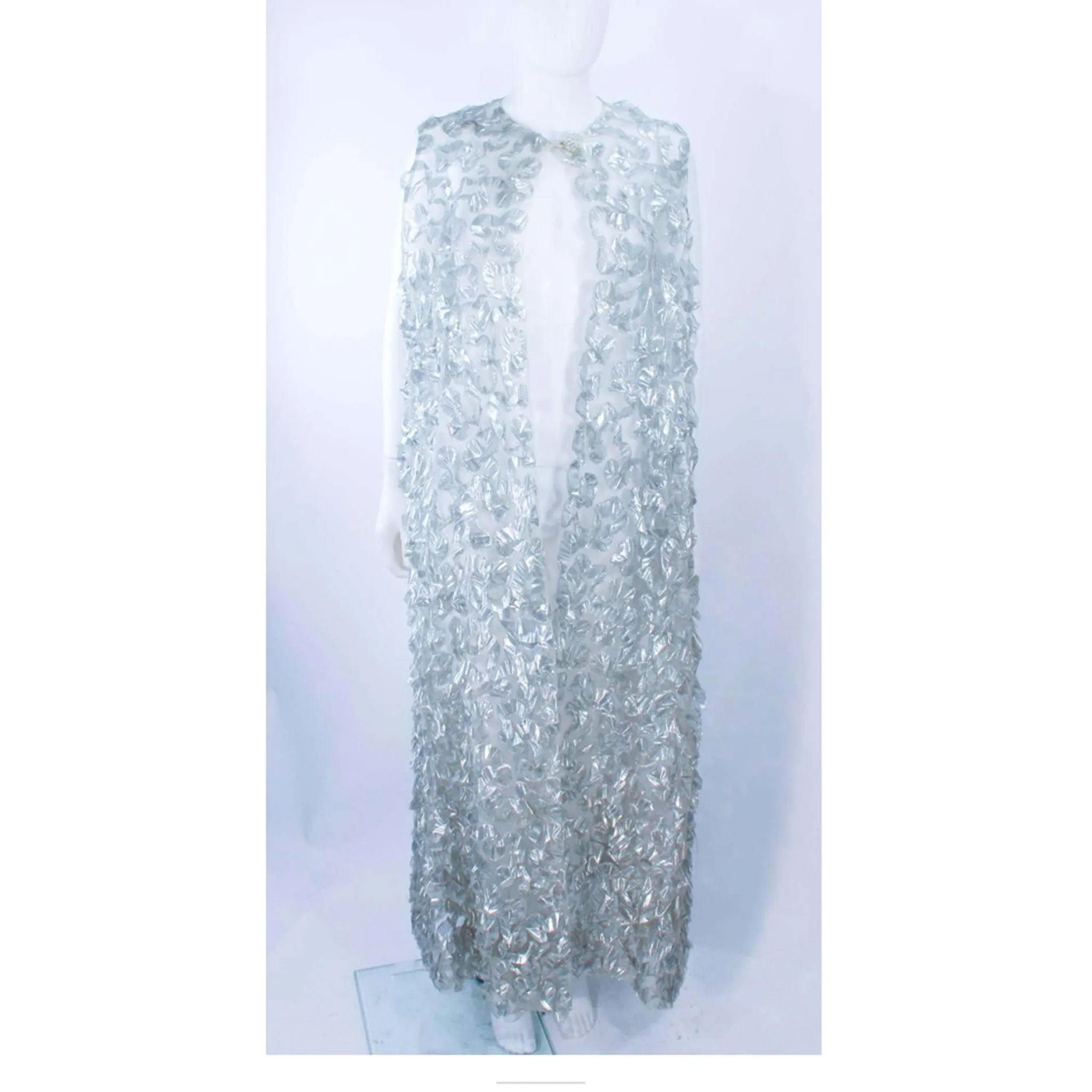 JAMES GALANOS 1960s 3 pc Silver Metallic Ensemble