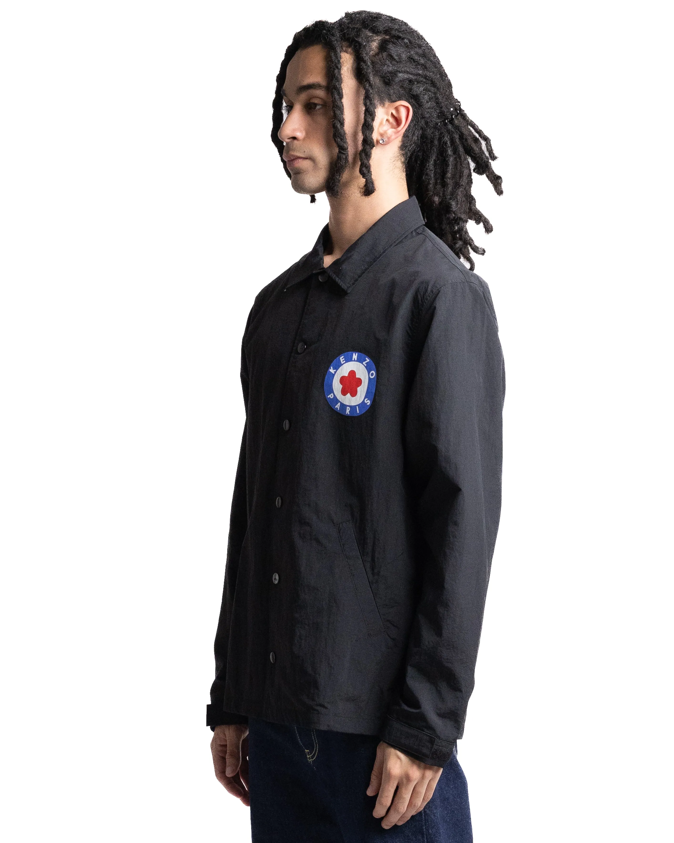 Kenzo Flower Logo Coach Jacket Black