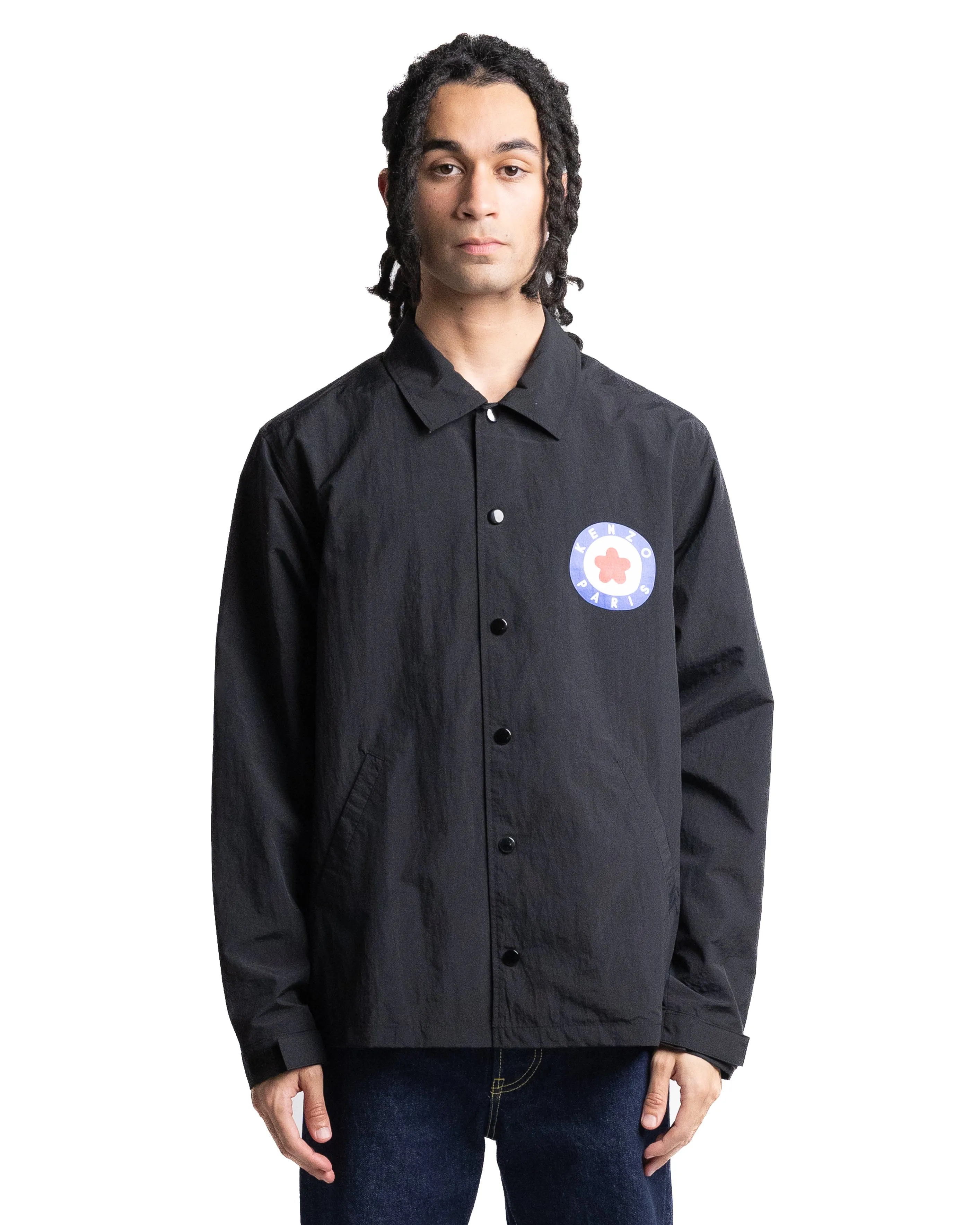 Kenzo Flower Logo Coach Jacket Black