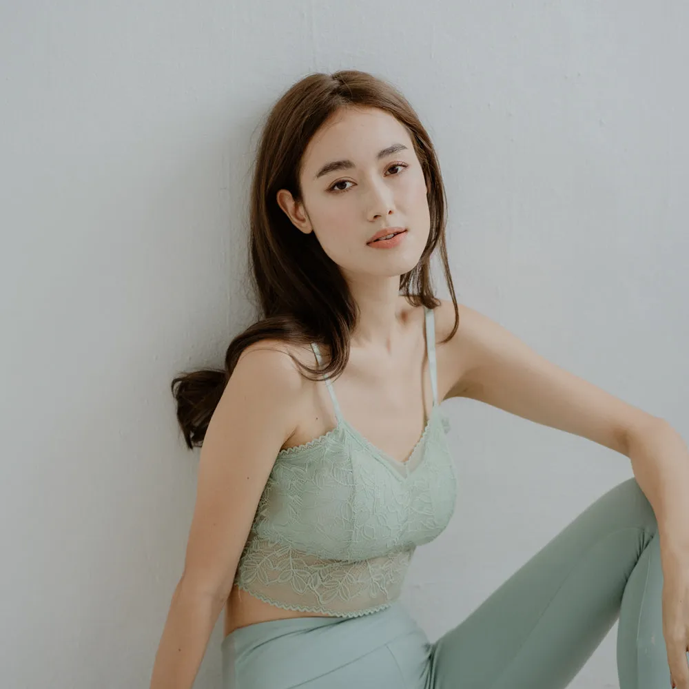 Lace Accent Bralette in Mint
