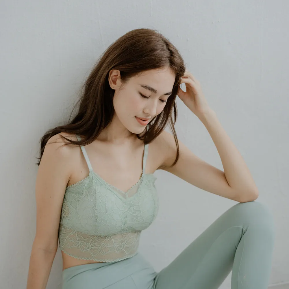 Lace Accent Bralette in Mint