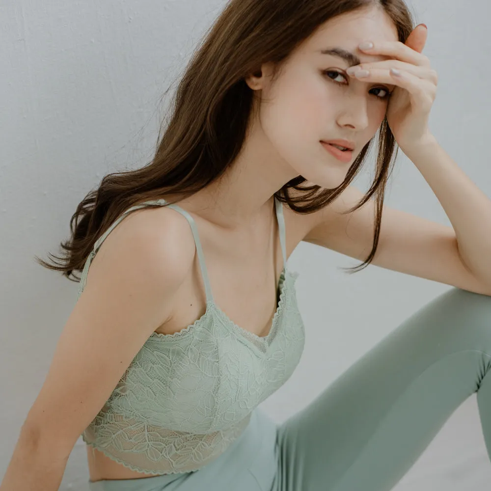 Lace Accent Bralette in Mint
