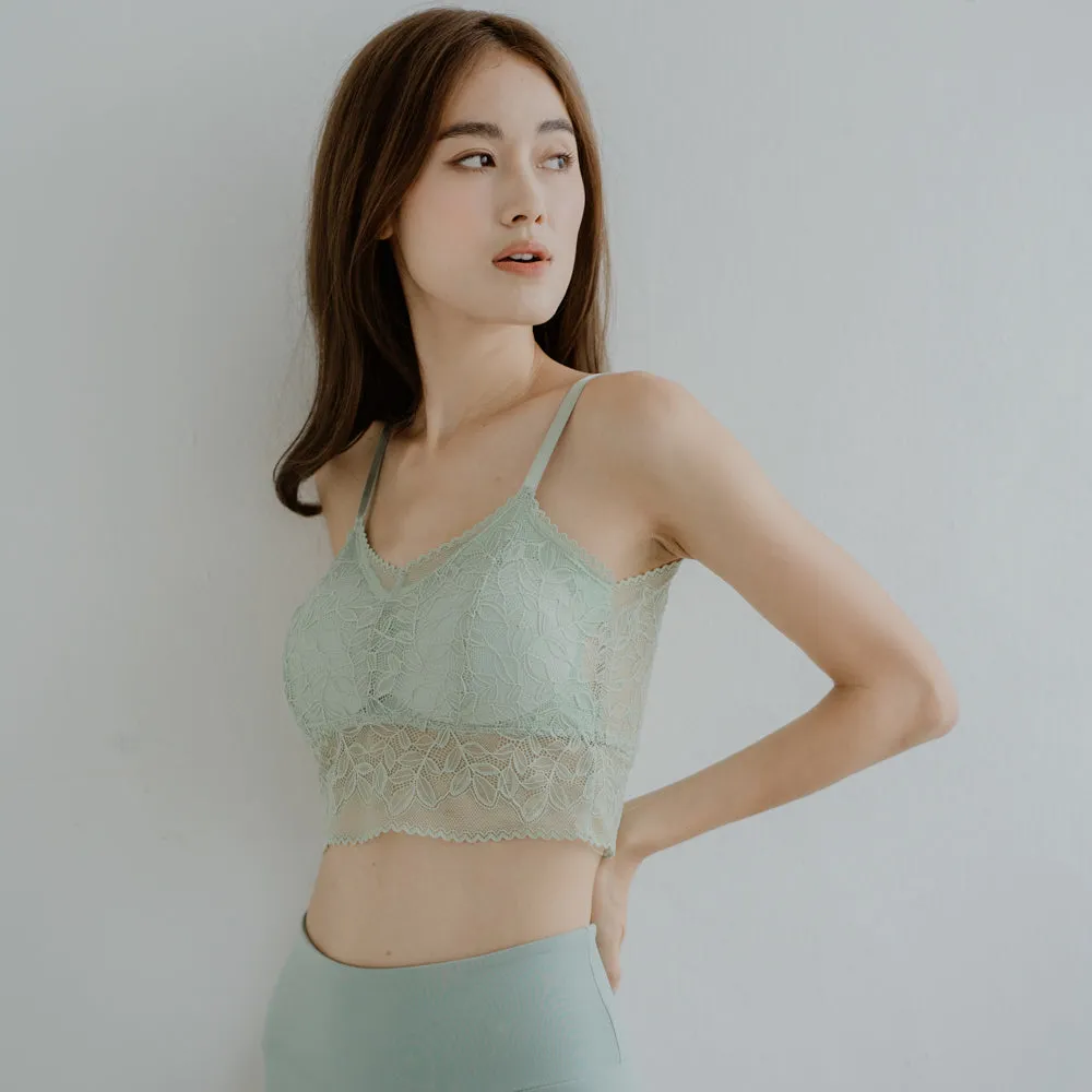 Lace Accent Bralette in Mint