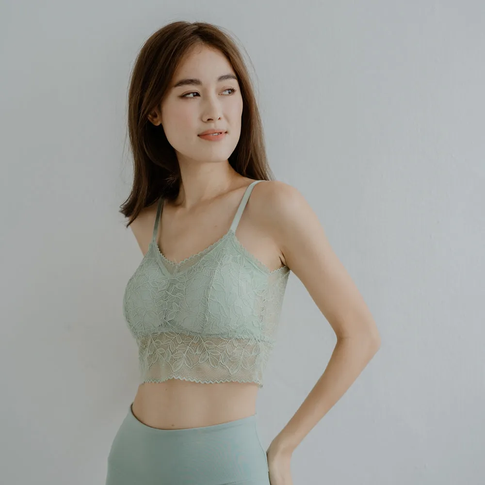 Lace Accent Bralette in Mint