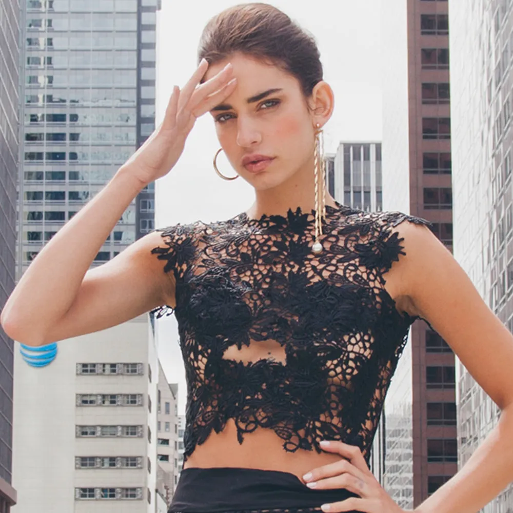 Lace Keyhole Top