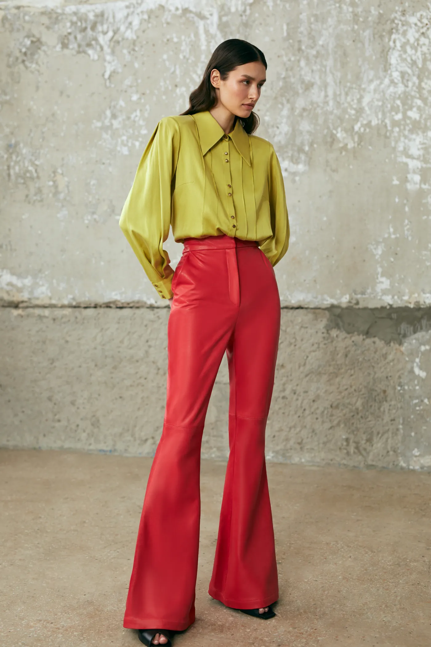 Leather Flare Pants