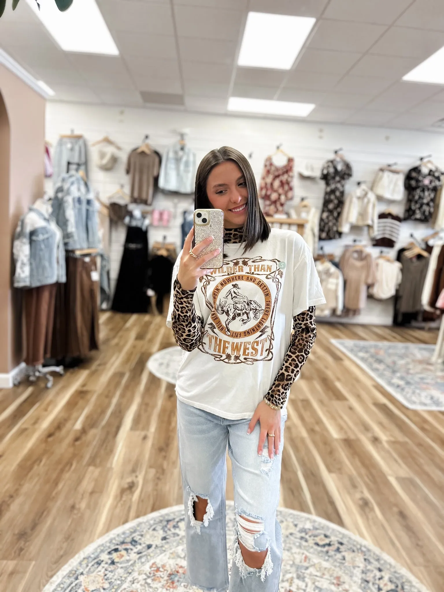 Leopard Lace Layering Top