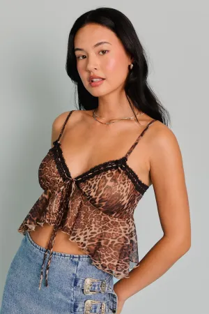 leopard mesh top