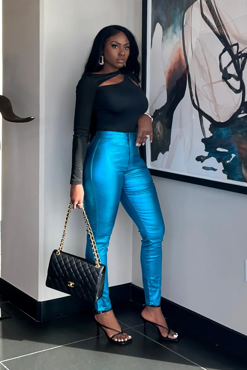 LET ME HOLD YOU CHOCOLATE METALLIC | PANTS