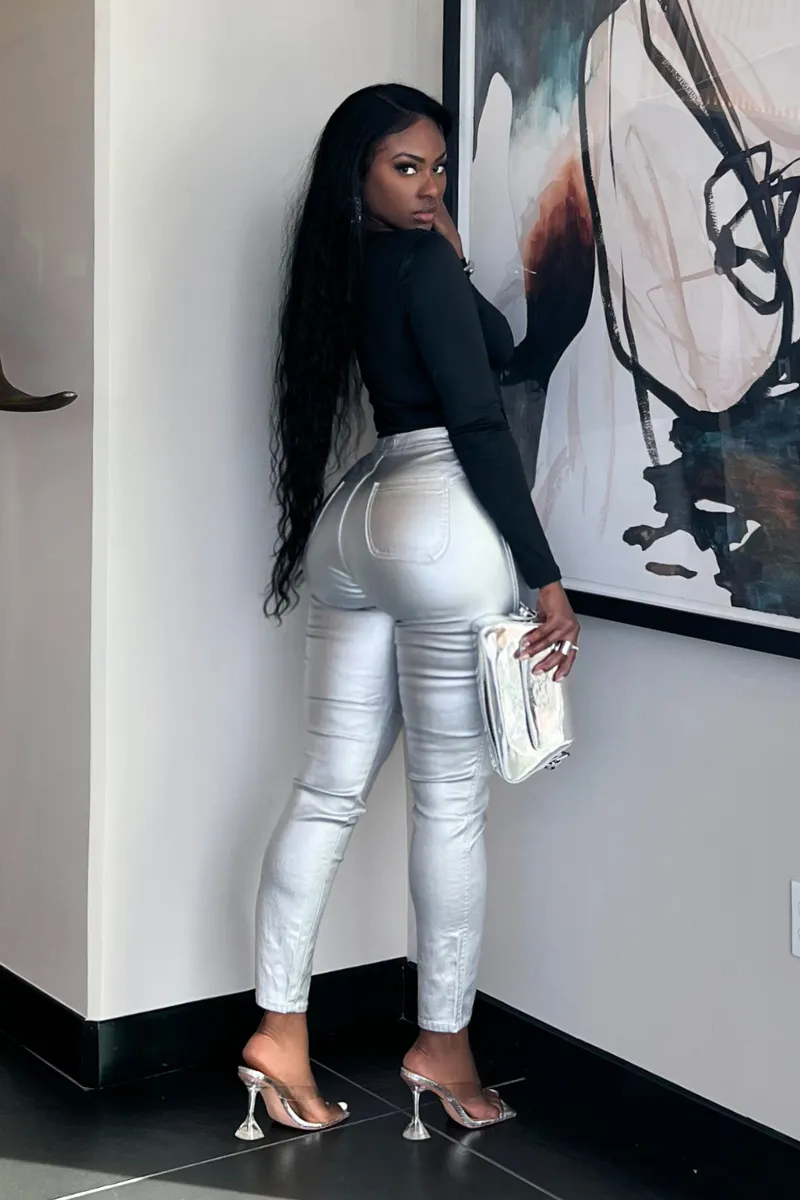 LET ME HOLD YOU CHOCOLATE METALLIC | PANTS