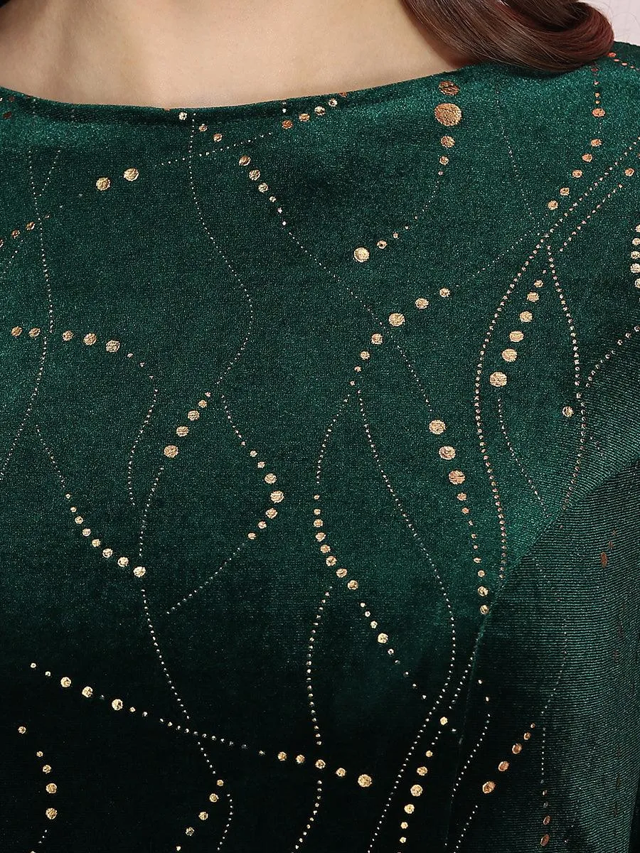 élégante Robe De Soirée En Velours Haute-basse(Vente finale)